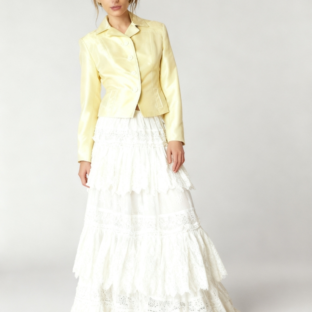 Vintage Oscar de la Renta Yellow Silk Blazer